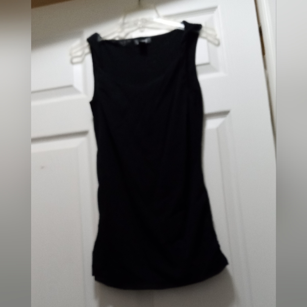Kenneth Cole Reaction Classic Black Sleeveless Ruched Mini Dress- Size: L